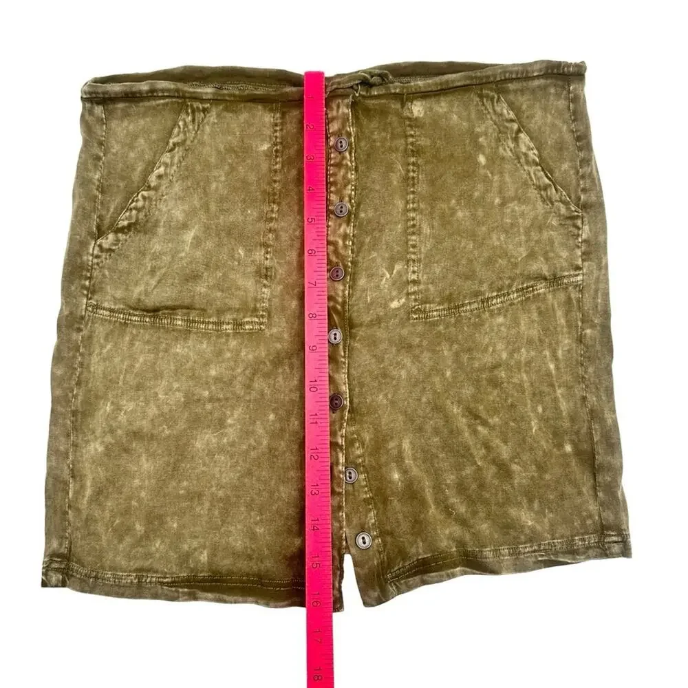 CHASER Heirloom Wovens Drawstring Button Down Skirt Women Size XS